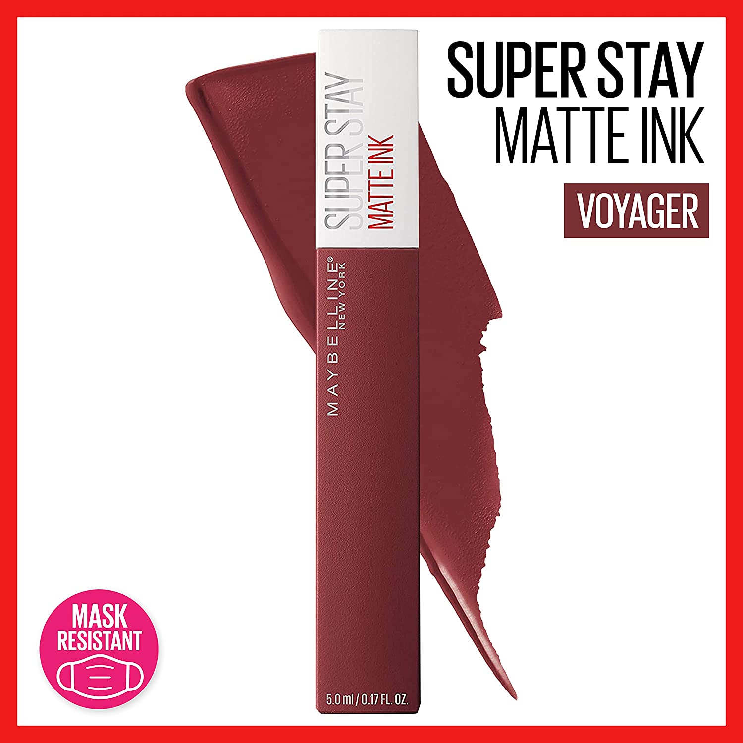 Maybelline Super Stay Matte Ink Liquid Lipstick Makeup, Long Lasting High Impact Color, Up to 16H Wear, Exhilarator, Ruby Red, 1 Count - Image 3